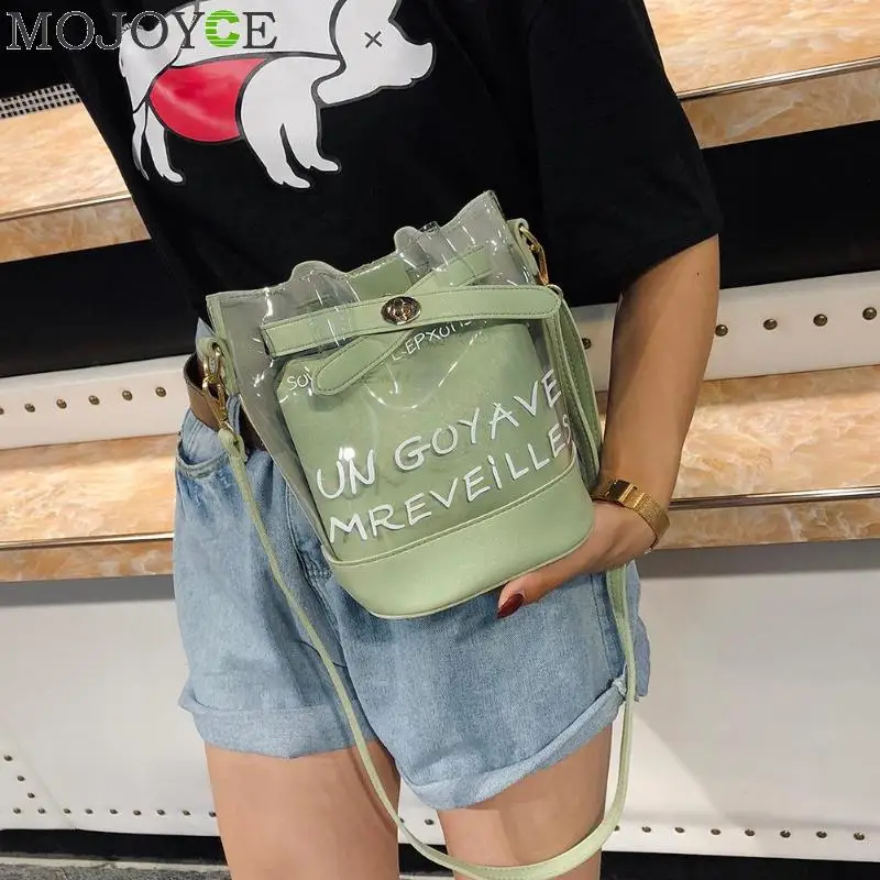 الإناث Crossbody حقائب كتف برميل على شكل الفاخرة العلامة التجارية النساء حقيبة بلاستيكية شفافة واضحة PVC هلام صغيرة حمل حقيبة ساع