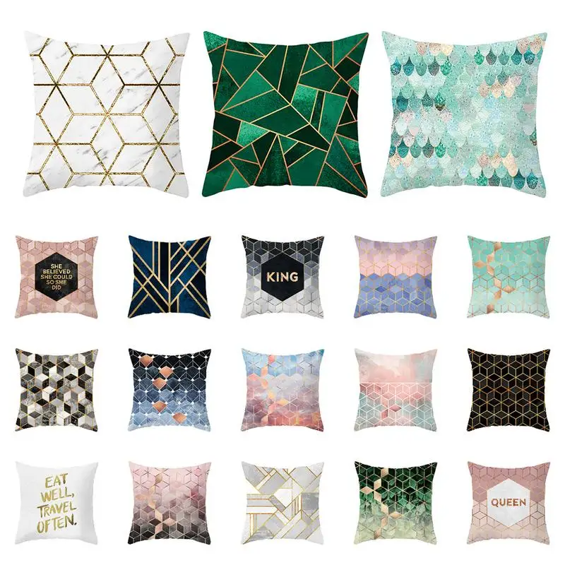 

geometric pillow case 45*45 Pillowcase Soft Throw decorative cushion covers for Sofa Couch Home Decoration #SW