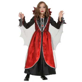 

Elegant Girls Dark Mystery Vampire Child Gothic Halloween Party Scary Costume