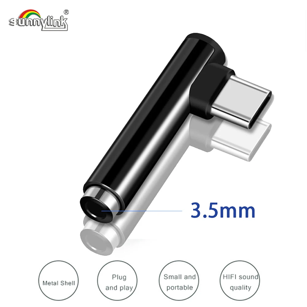 

Mini USB Type C to 3.5MM Audio Adapter 90 Degree Angle Type C male to 3.5MM Audio Female Converter For Earphone Headphones