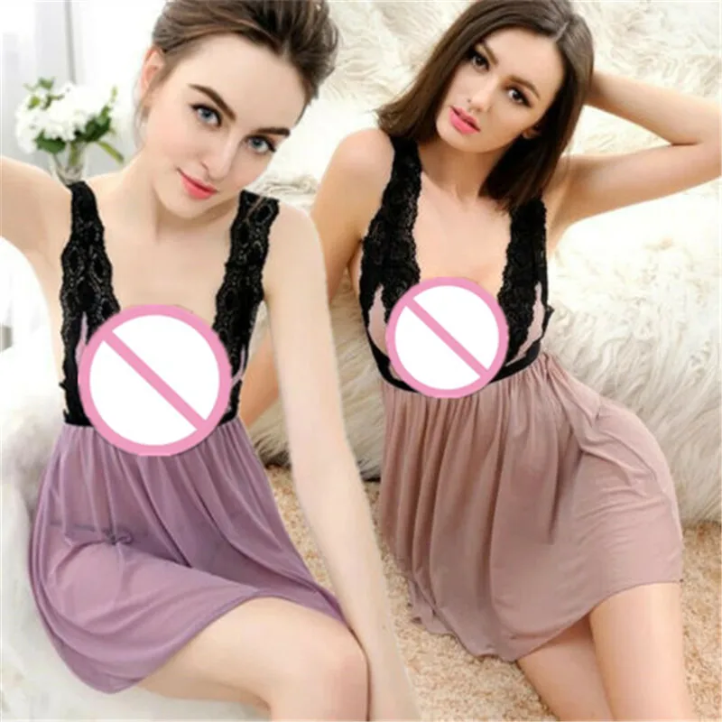 

Women Sexy Lingerie Black Lace Dress G-string Underwear Babydoll Sleepwear Sets Hot