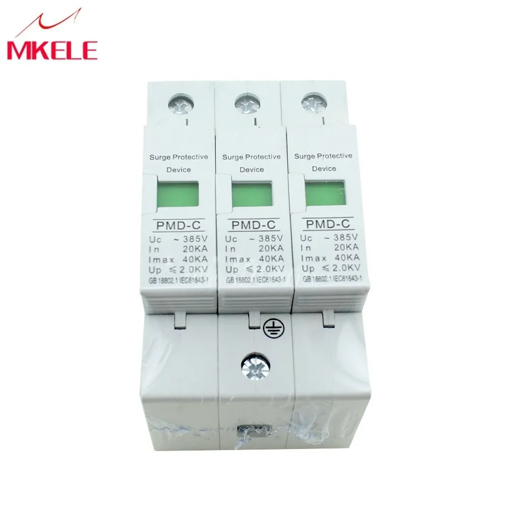 

20ka~40ka ~385vac Spd 3p House Surge Protector Protective Low-voltage Arrester Device Anti-lightening New Arrivals