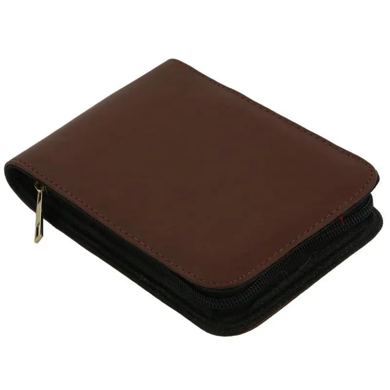 Fountain Pen Roller Brown Leather Binder Case Holder Stationery for 12 Pens Fountain Pen Roller Brown Leather Binder Case Holder Stationery for 12 Pens