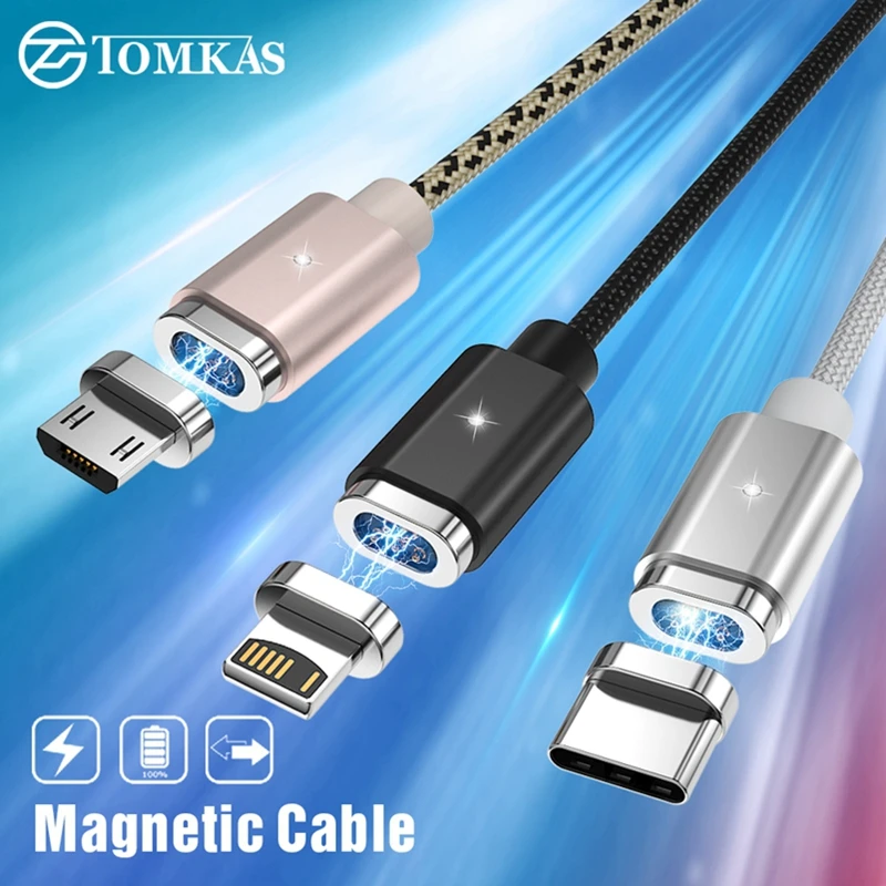 USB مغناطيسي صغير نوع C كابل سريع شحن المغناطيسي شاحن بيانات الشحن المصغّر usb كابل ل فون الهاتف المحمول الكابلات