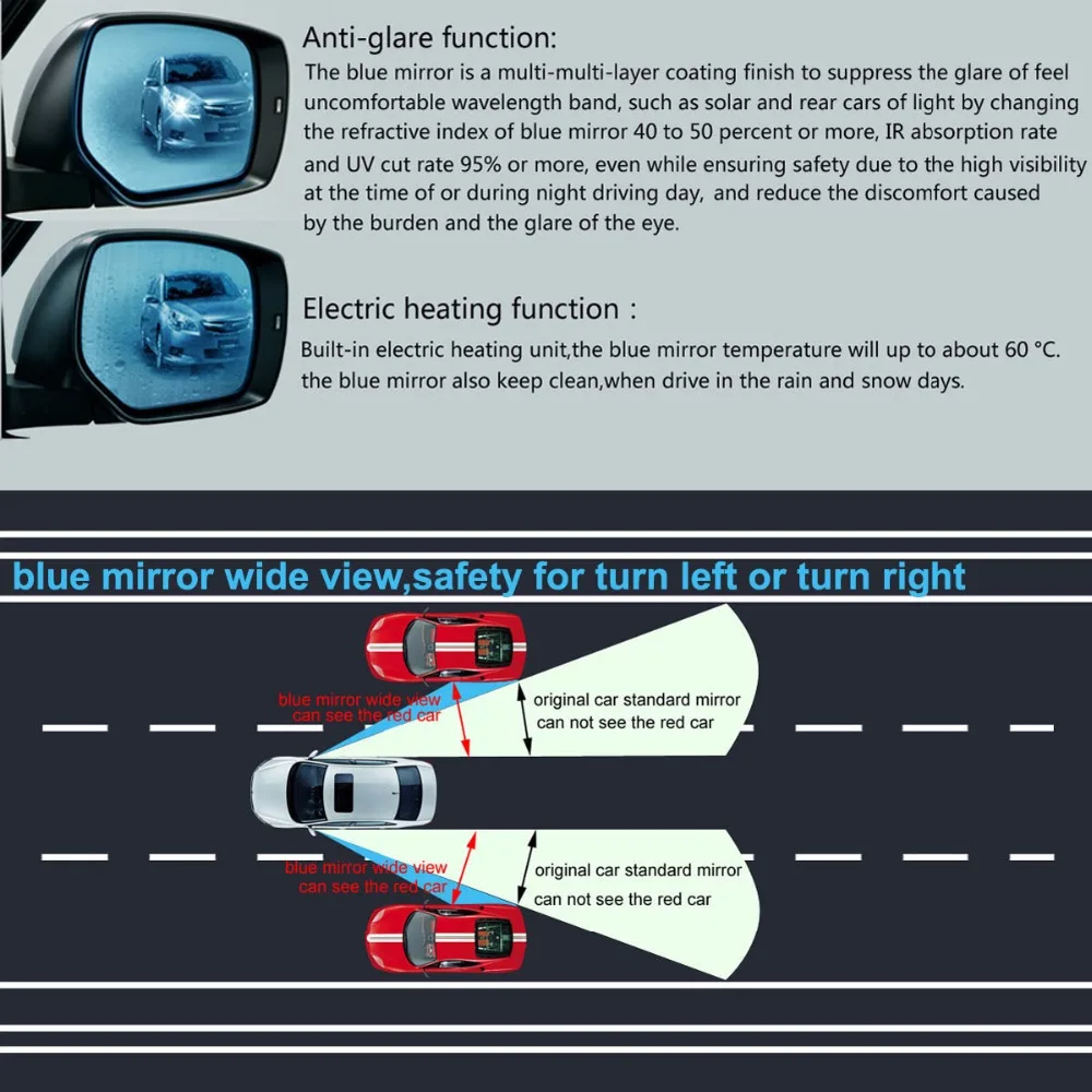 Часы с синей зеркальной Зеркало заднего вида с антибликовым покрытием, защита от зеркало Поворотная сигнальная лампа с подогревом Зеркало заднего вида для Mazda CX-5