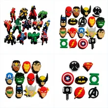 100 шт. Новинка, Мстители, герой, мультфильм, ПВХ, подвески для обуви, браслеты, Croc JIBZ, аксессуары для обуви, пряжки, Детские вечерние подарки