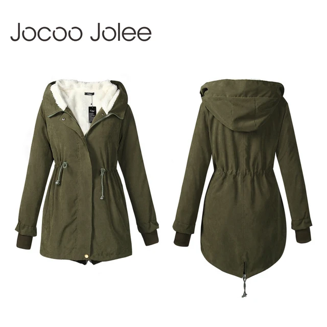 US $16.98 Winter With Fur Hooded Women Parkas Coats Female Adjustable Waist Long Outwear Plus Size 4XL Casual