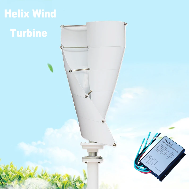 

Max 150W DC 12/24V Helix Magnetic Levitation Axis Vertical Wind T urbine Generator with Controller