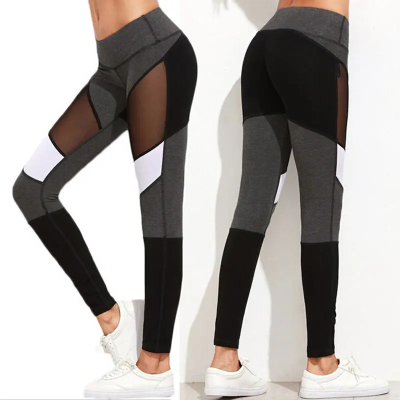 

Women Fitness Yoga Pants Leggings Stretch Pants Trousers Stylish Womens Patchwork Mesh Leggings Ladies Skinny Pants