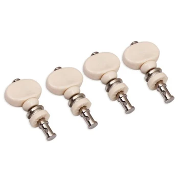 

4Pcs Ukulele Tuners Tuning Pegs Machine Heads Durable Hard Steel Guitar Tuners Guitar Accessories Parts (White)