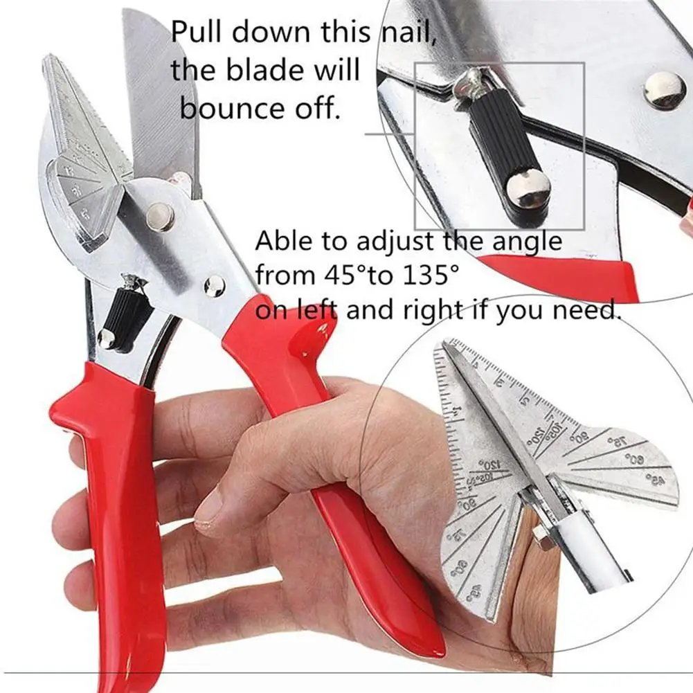 

LanLan Multi Angle Trunking Scissor PVC 45-120 Deg Electric Automatic Wire Duct Plastic Pipe Mitre Trim Cutter Hans Tool