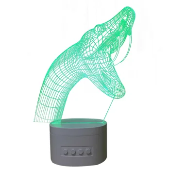 

3d Snake Head Optical Illusion Visual Night Light With Bluetooth Speaker Base Led Desk Lamp, 5 Colors Modified Usb, Children B