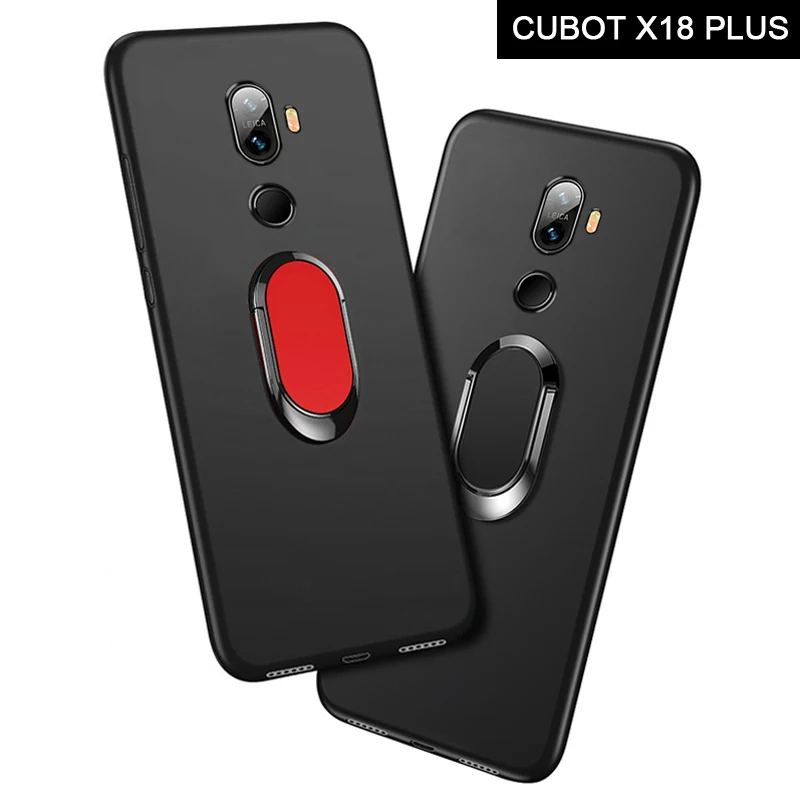 Cubot X18 Plus чехол для CUBOT X18 PLUS чехол Роскошный мягкий черный силиконовый магнитный автомобильный держатель кольцо Coque для Cubot X18 Plus чехол s