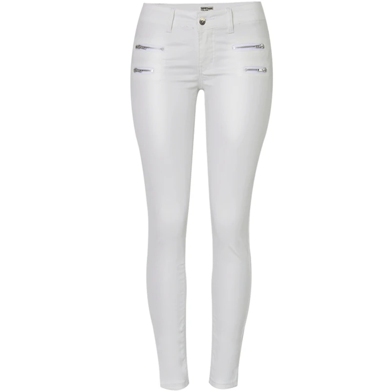coated white jeans