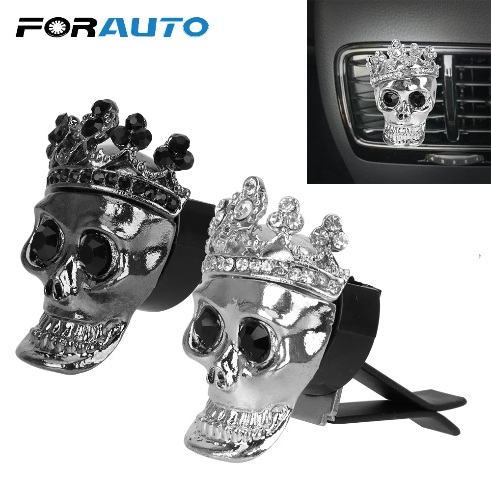 

Metal Skull with Crown Car Perfume Air Freshener Air Outlet Clip Car-styling Car Ornament Auto Decoration Auto Accessories