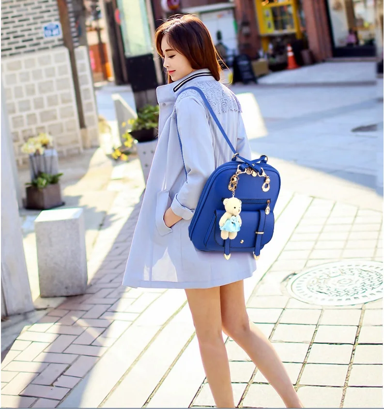Women Girl Backpack Travel PU Leather Rucksack Shoulder School Bag New Beige Black Blue Red Women Girl Backpack Travel PU Leather Rucksack Shoulder School Bag New Beige Black Blue Red