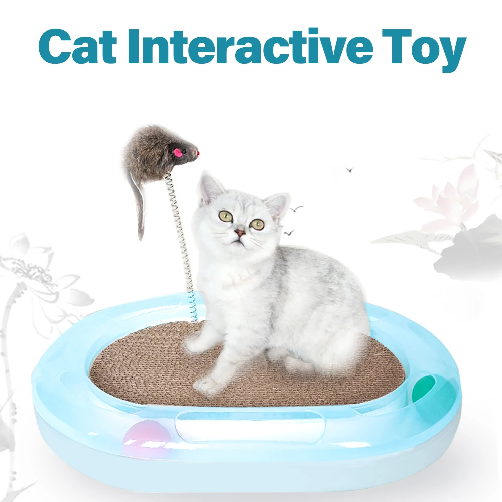 

Cat toys Track Toy Ball Disk Circle Tunnel with Cat Scratcher Catnip Tease Stick Pet Interactive Toy for Kittens Exercise