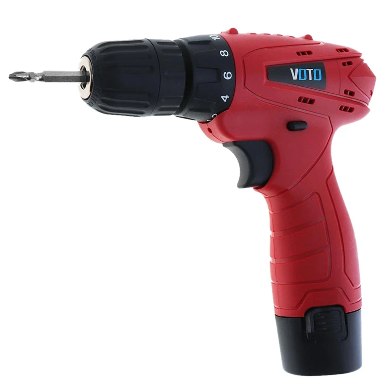 

New Voto Vt101 Ac 100-240V Cordless 12V Electric Screwdriver With Rotation Adjustment Switch And 18 Gear Torque For Handling S