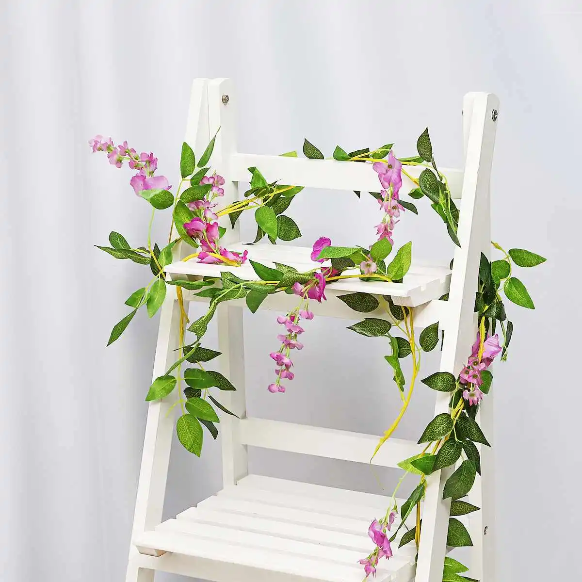

7FT Home Trailing Flowers Artificial Wisteria Vine Garlands Plant Foliage Wedding Party Hanging Rattan Wall Simulation Flowers