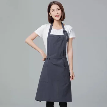

Cooking apron Simple Washed Cotton Uniform Aprons for Woman Kitchen apron Cooking Coffee Shop apron for women