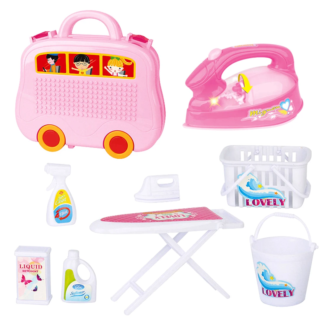 

9Pcs Children Simulation Pretend Play Mini Appliance Toy Electric Iron Playset Simulation Kids Children Baby Home Appliances Toy