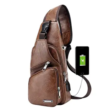 

2018 Hot New Multifunction Men's Fashion Crossbody Single Shoulder Bag USB Port Large Capacity Casual Chest Bags
