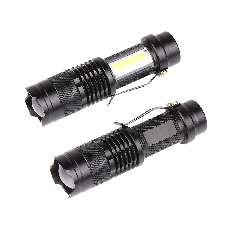

CLAITE SK68 LED+COB 3Modes Front + Side Light USB Rechargeable Zoomable Mini LED Flashlight Suit