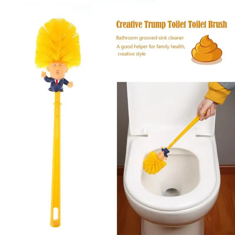 

Creative Plastic Trump Toilet Brush Holders WC Toilet Nightstool Brush Bathroom Groove Sink Trench Cleaning Tool