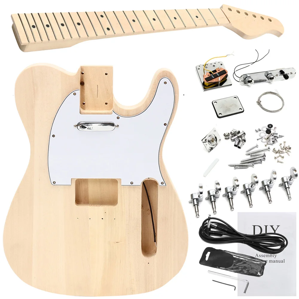 

Electric Guitar Mahogany Body Rosewood Fingerboard DIY Self Assembly Kit Musical Stringed Instrument Unfinished Guitar Set New