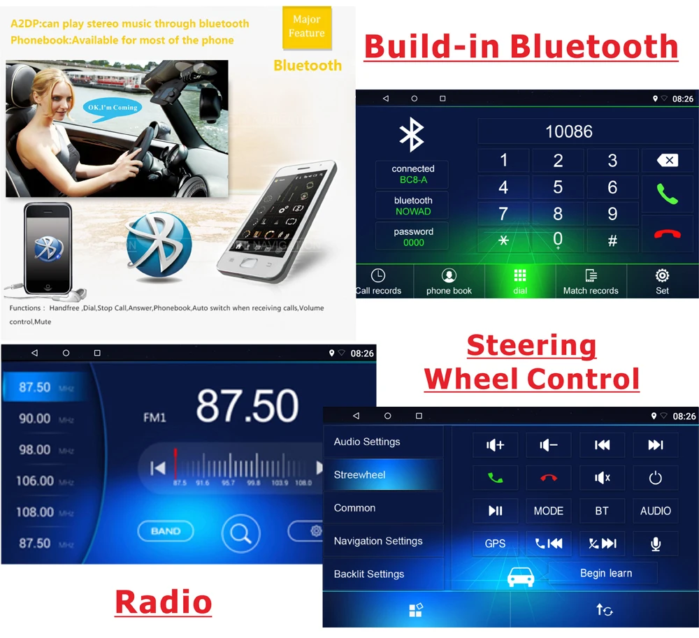 Flash Deal Hikity 1 Din Android 6.0 Car Multimedia 7" Retractable Touch Screen Car GPS Navigation Radio Player Bluetooth/WIFI/Mirror Link 3
