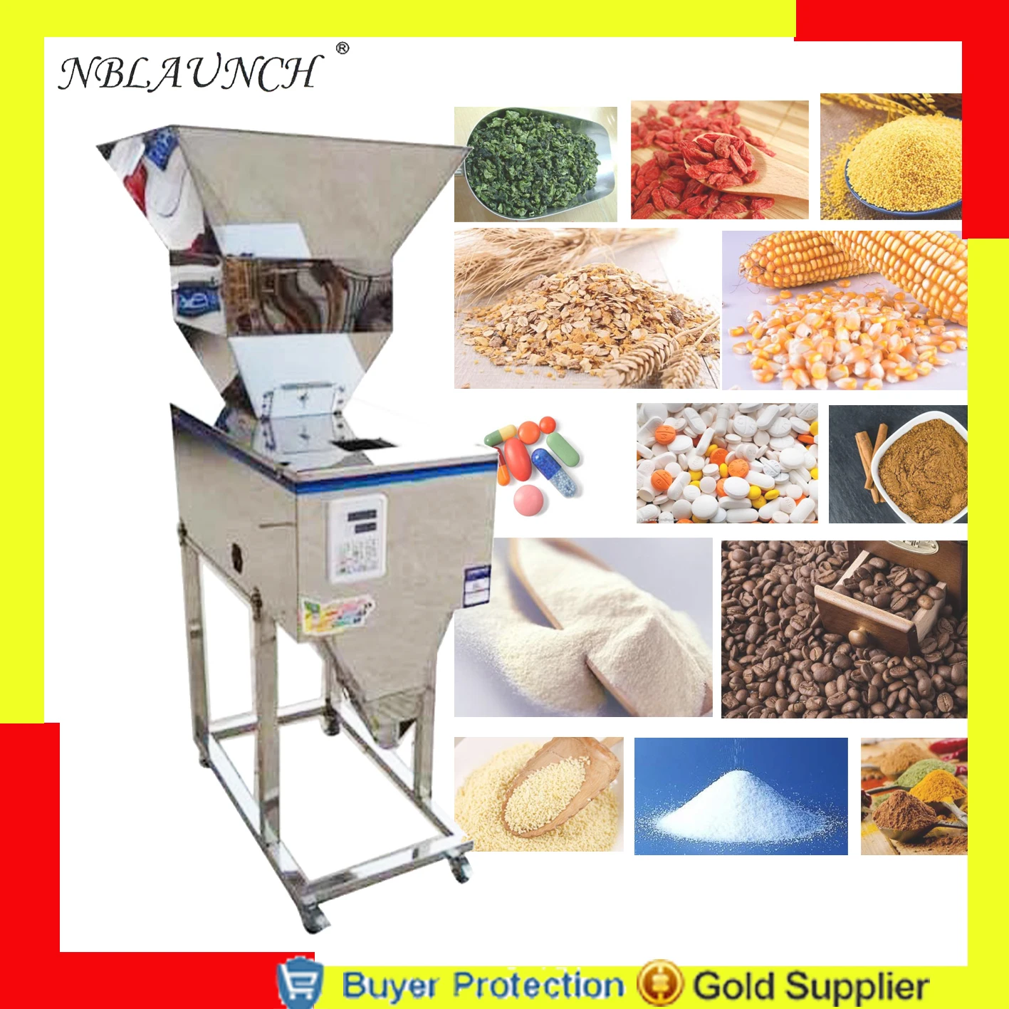 

2500g Filling And Weighing Machine Tea Leaf Powder Grain Medicine Seed Salt Rice Racking Machine Powder Filler Free Shipping