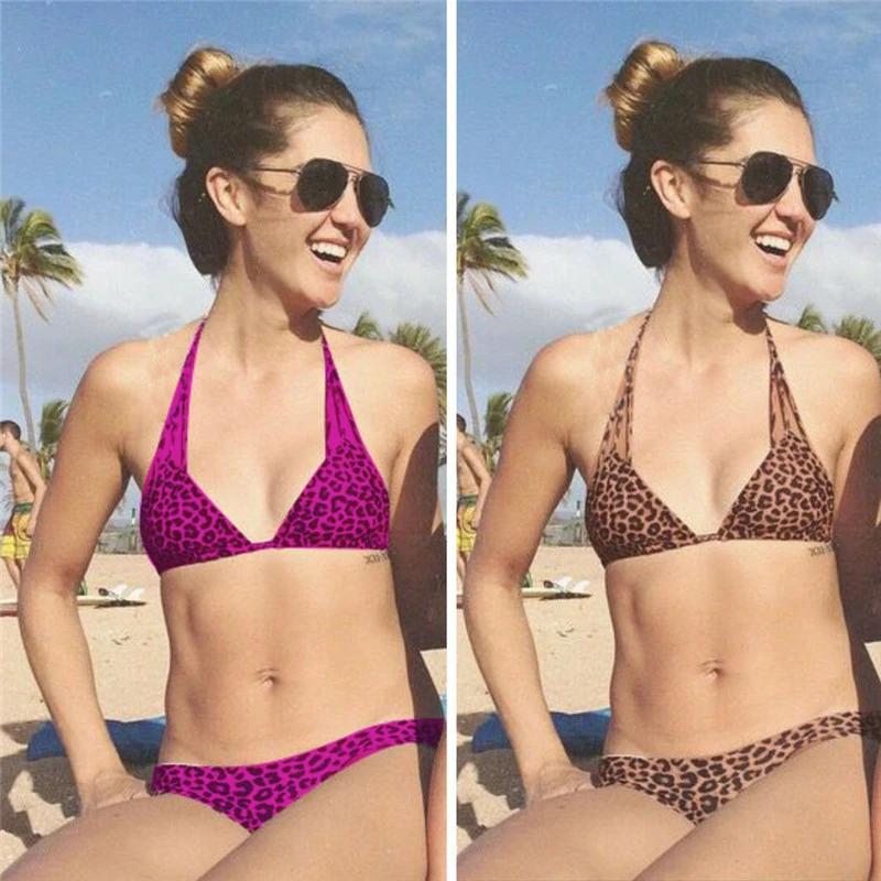 

Women Swimwear Leopard Print Padded Bikini Biquinis Feminino 2019 Summer Bikini Set Swimming Suit For Women Beachwear Swimsuit