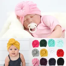 Детские шапки-тюрбан из хлопка с бантиком и ушками кролика для маленьких детей; шапочки с черепами; повязка на голову принцессы; шапочки