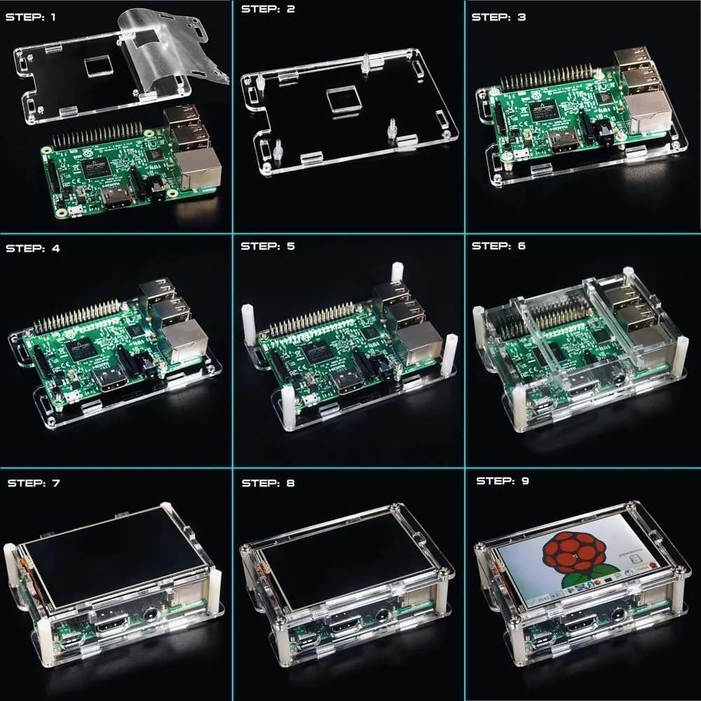 Экран для Raspberry Pi 3," сенсорный экран ЖК-дисплей монитор с прозрачной защитой чехол для Raspberry Pi 3 2 Модель B