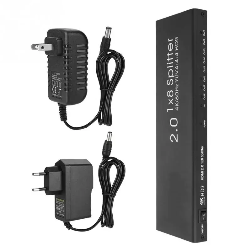 

4K/60fs HDMI Splitter 1 in 8 out Ultra HD Switch Splitters Audio/Video Splitter(100-240V) 2019 new style