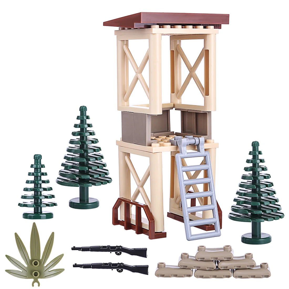 

DIY Small Particle Artillery Blaster Dog Team Military Scene Building Block Assemble Toy For Children Palm/sandbag/city Wall Kit
