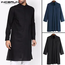 Уличная одежда, пуловер, костюмы, рубашка, Мужская одежда, халат, одежда с длинным рукавом, рубашка со стоячим воротником, пакистанские исламские мужские топы, Новинка