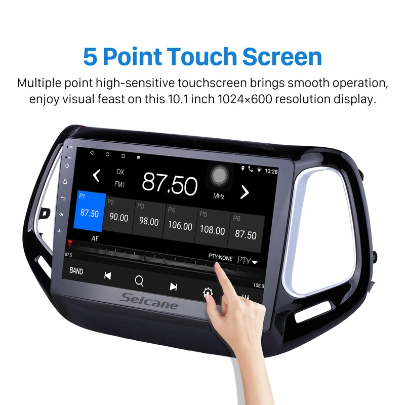 Top Seicane Car Radio GPS Navi Head Unit Android 9.0 10.1 inch for 2017 Jeep Compass Support SWC DAB+ Steering Wheel Control DVR USB 3