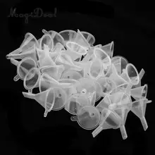 Большая партия из 50 шт прозрачных пластиковых мини-воронки для наполнения маленьких Бутылочки для эфирных масел контейнер фляжная воронка