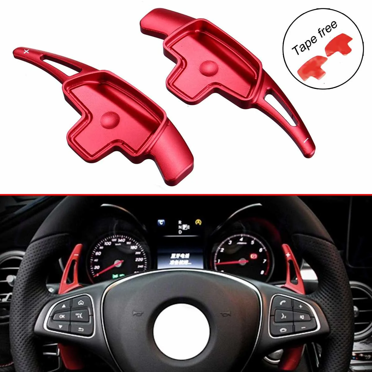 

New 2x W117 Car Steering Wheel Shift Paddle Shifter Car For Mercedes For Benz A B C-CLASS W117 GLC 2015-2019 W166 W292 W222