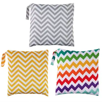 

Waterproof Reusable Wet Bag Printed Pocket Nappy Bags Polyester Travel Wet Dry Bags Diaper Bags 27*29cm