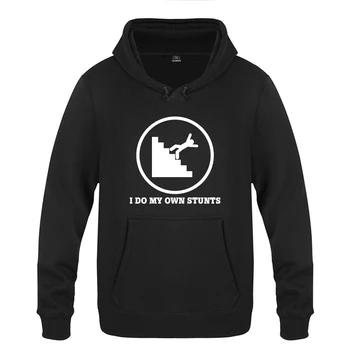 

I Do My Own Stunts - Stuntman Falling Stair Steps Hoodies Men 2018 Men's Pullover Fleece Hooded Sweatshirts