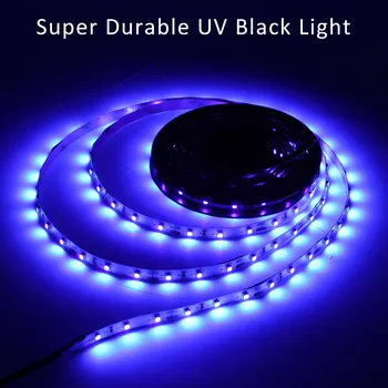 

12V 5050 SMD 60led/m UV Ultraviolet waterproof Purple Led Flexible Strip Light Tape Black lamp lighting