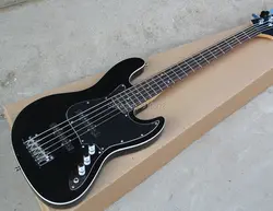 Заводская 5 струн черная бас-гитара гитары с палисандр гриф, черный накладку, можно настроить