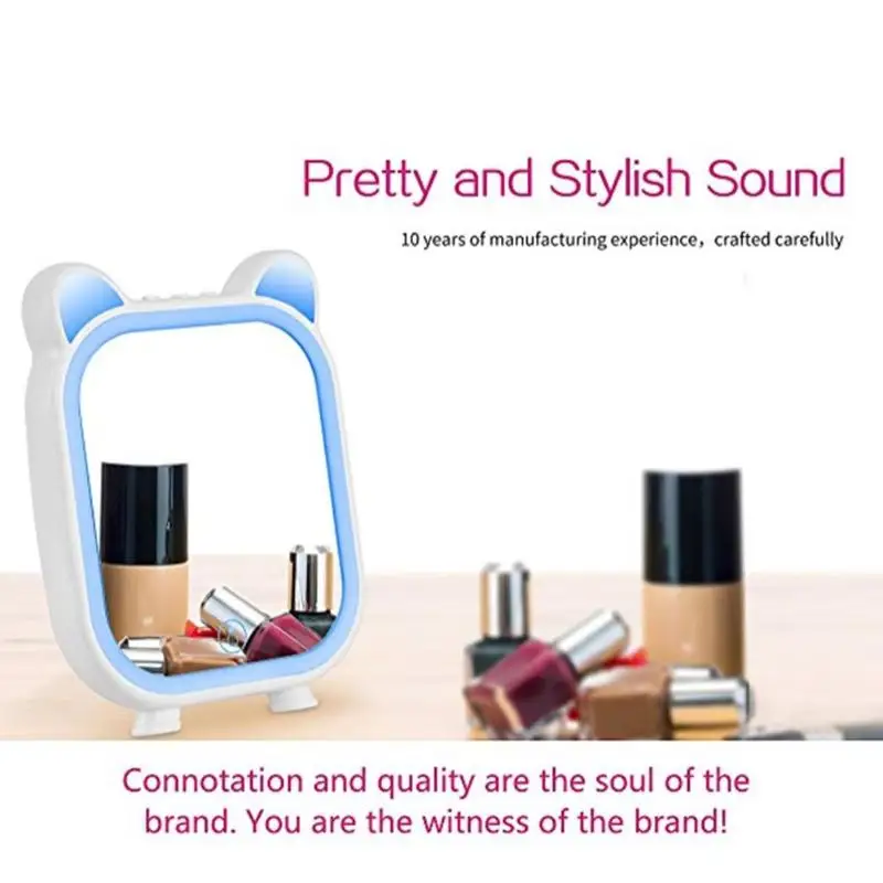 

Makeup Mirror Cosmetic 3 Modes LED Locking Bright Diffused Light Cosmetic Mirrors Makeup Tool with Music Bluetooth Speaker