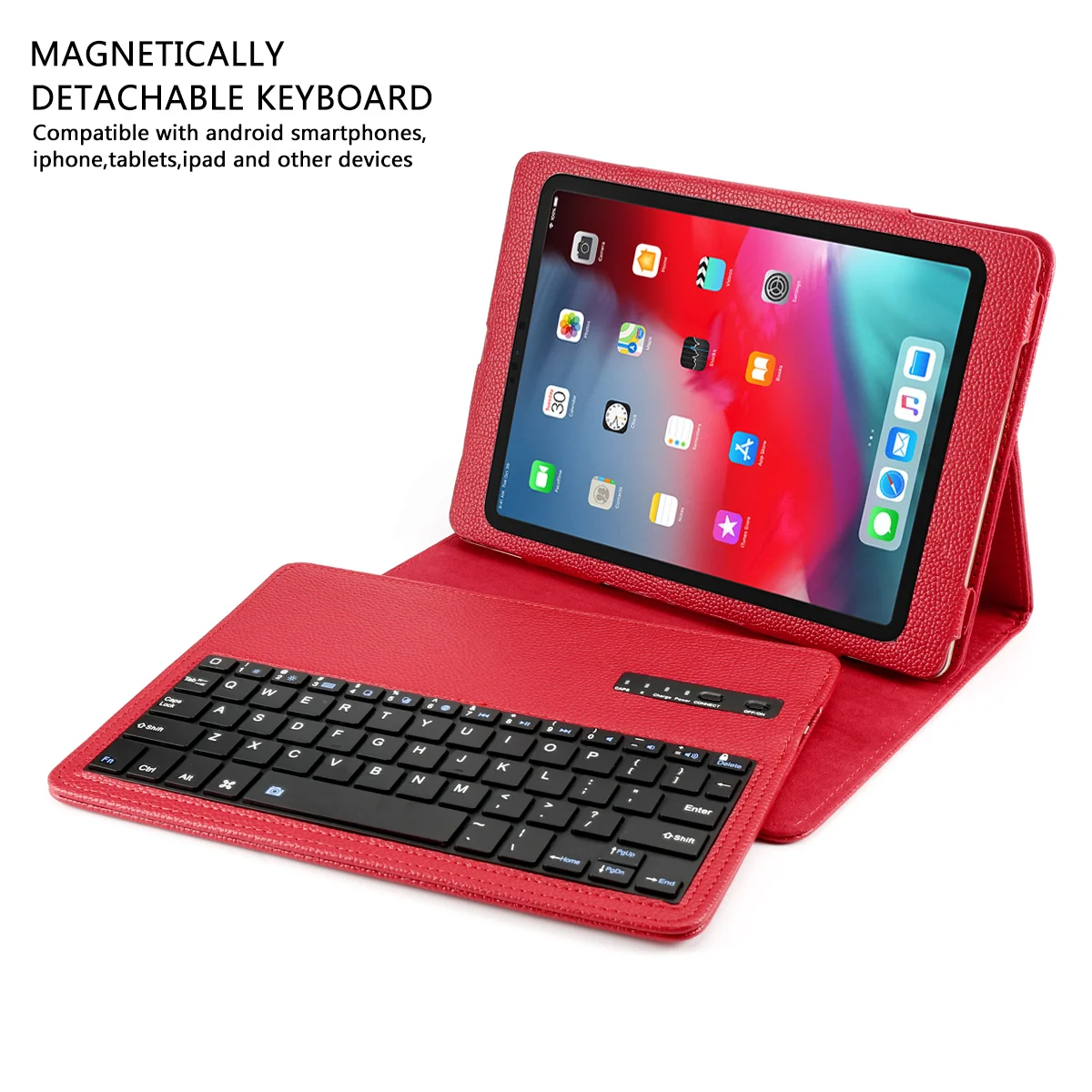 Для iPad Pro 11 чехол смарт Съемный беспроводной США клавиатура личи зернистый кожаный флип чехол для планшета для iPad Pro 11 дюймов