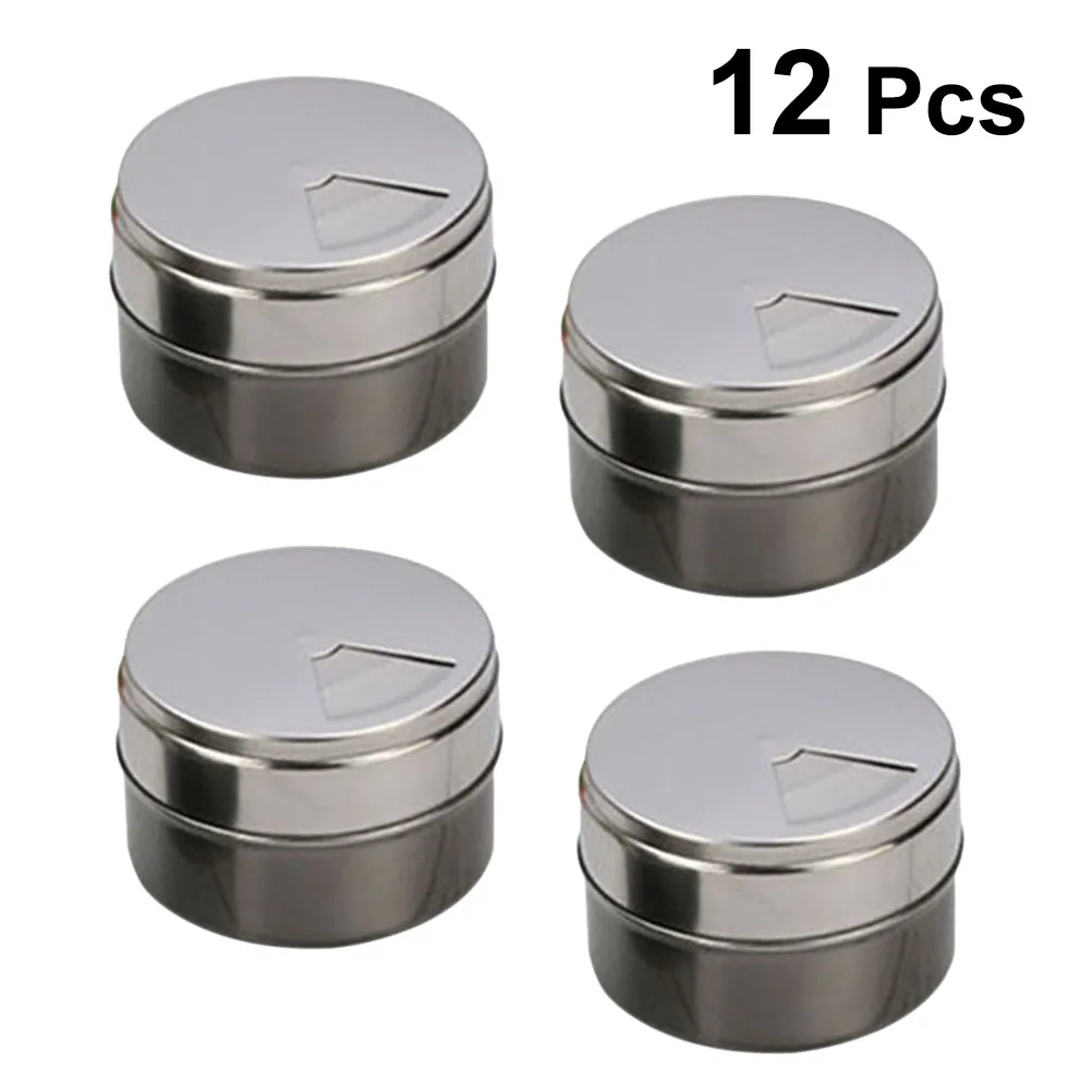 

Stainless Steel Magnetic Spice Jars Creative Portable Tiny Spick Racks Seasoning Holders Condiment Containers for BBQ Kitchen