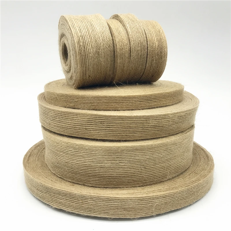 

6mm-38mm 5yards Natural Vintage Jute Burlap Ribbon DIY Weddings Belt Strap Floristry Wedding Party Decoration Crafts