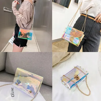 

Women Fashion Transparent Handbag Clear Jelly PVC Tote Handbag Shoulder Bag Crossbody Bag Beach Bag