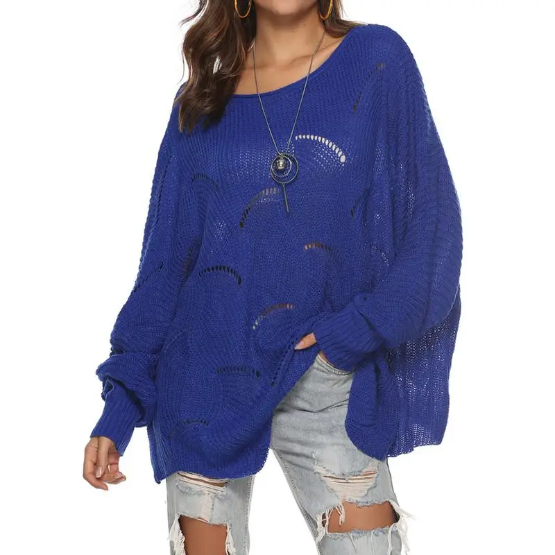 Loose Fitting Casual Large Size Sweater Ladies Round Neck Hook Flowers Hollow Long Sleeve Autumn Winter Warm Soft Sweater Women Loose Fitting Casual Large Size Sweater Ladies Round Neck Hook Flowers Hollow Long Sleeve Autumn Winter Warm Soft Sweater Women